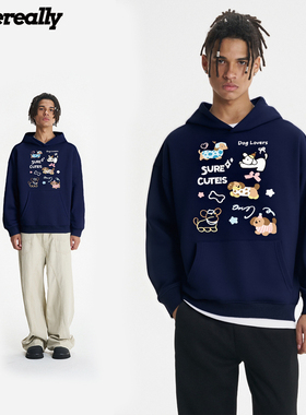 supereally潮牌美式复古个性创意卡通印花设计感宽松休闲百搭卫衣
