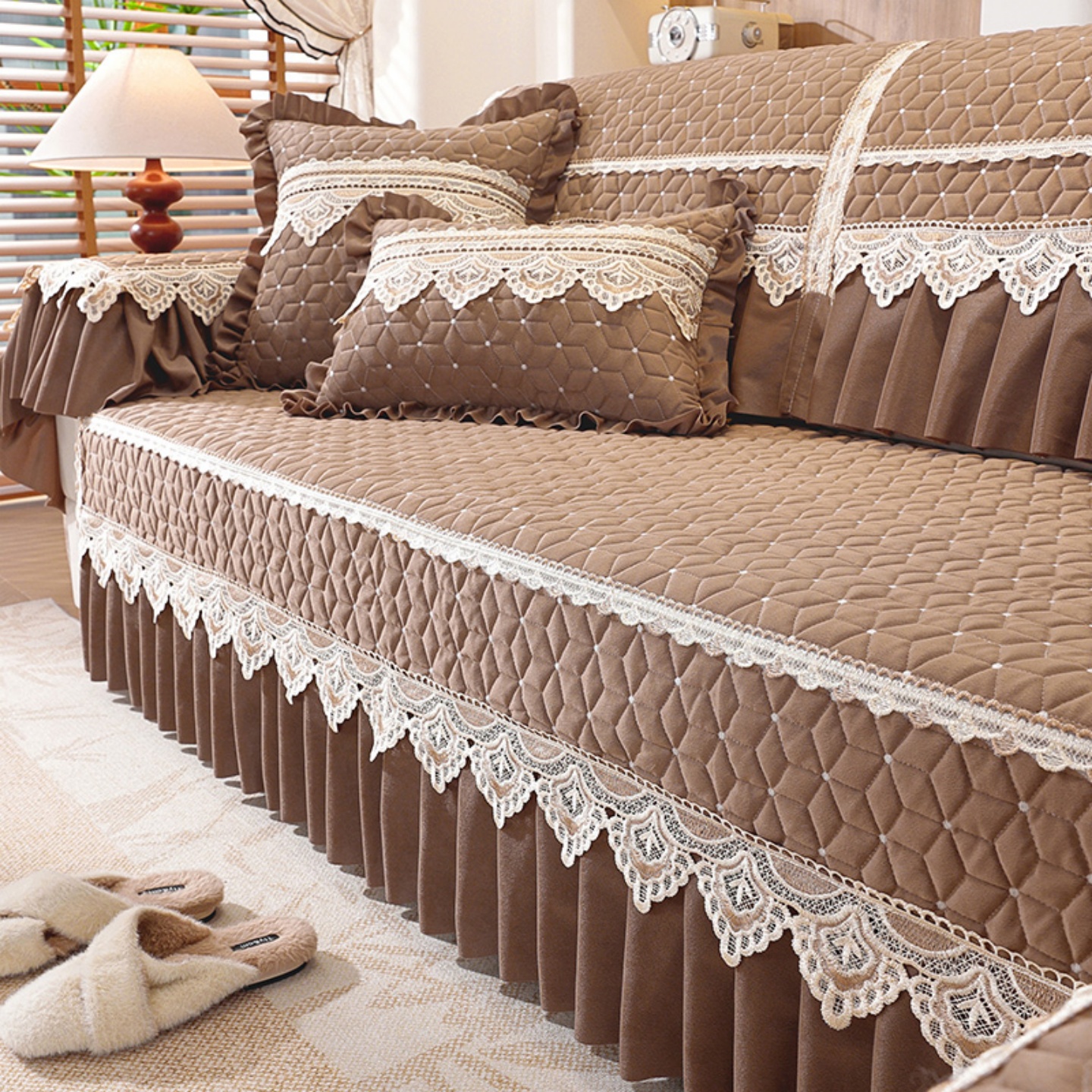 沙发垫毛绒高档欧式沙发套罩冬季