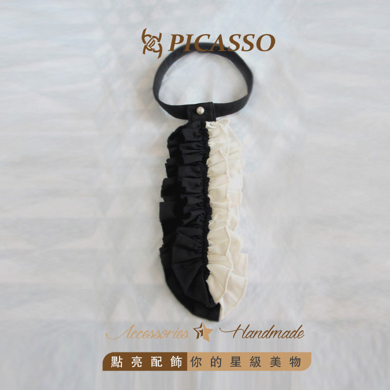 PICASSO点亮配饰 黑白拼接领花 领带 领结 可拆多用男女款潮流