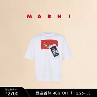 秋冬新品 MARNI SLAWN 印花休闲T恤 SOLDIER联名男士 新年礼物