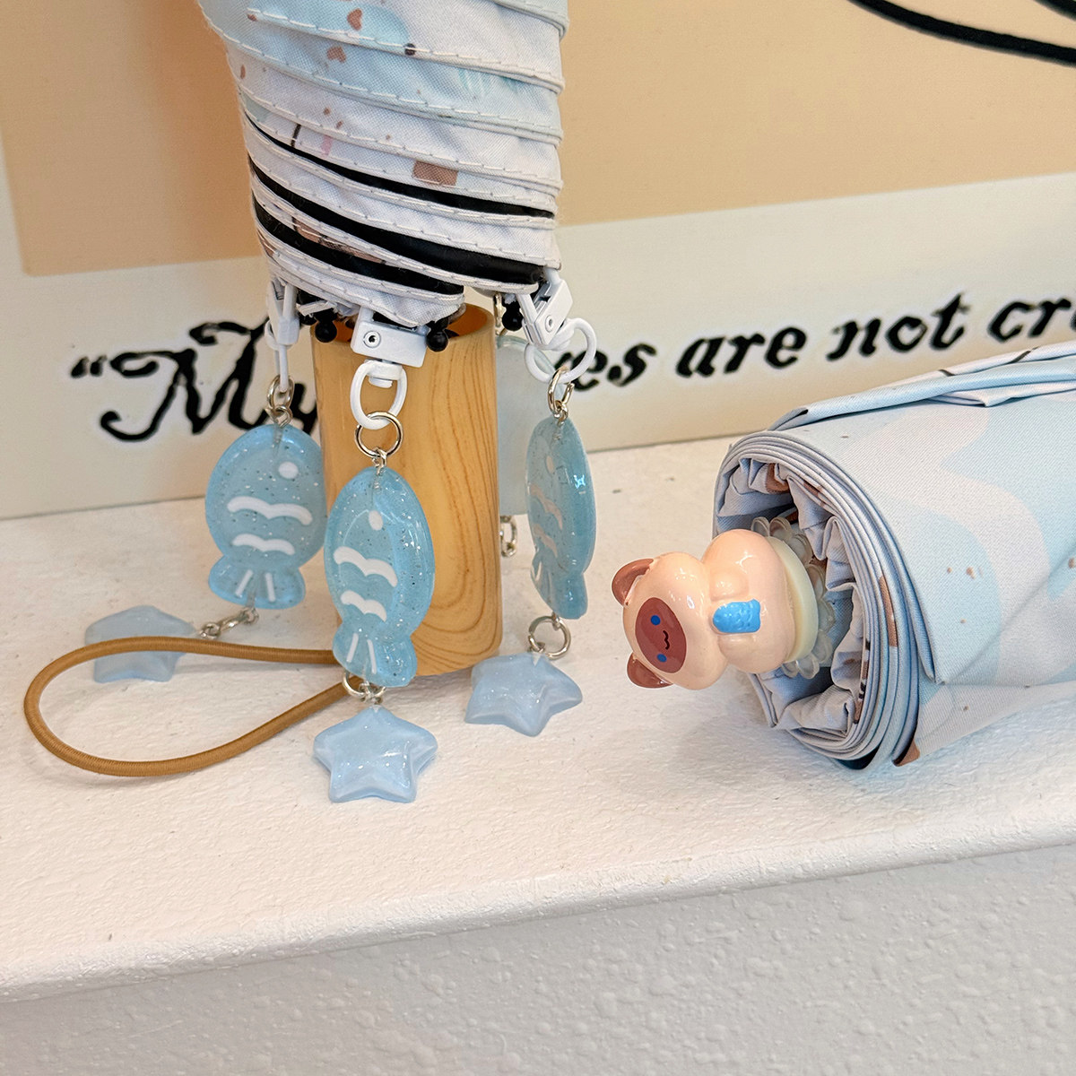 星星猫咪~雨伞晴雨两用女高颜值可爱折叠全自动太阳伞学生ins治愈