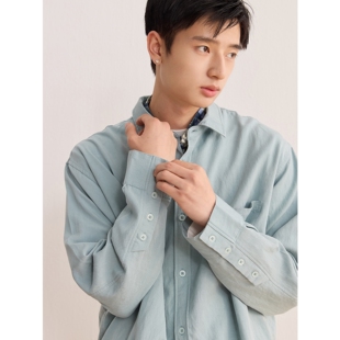 衬衫 薄荷绿宽松简约莱赛尔基础百搭长袖 男女 春季 可乐生活CARPEM