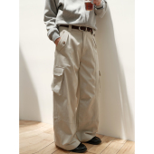 可乐生活CARPEM 男女 裤 秋季 重磅纹理分割剪裁直筒日系工装