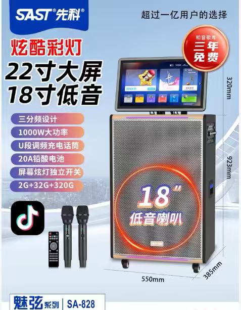 先科SA-815 15寸广场舞视频音响家庭K歌音响蓝牙音箱