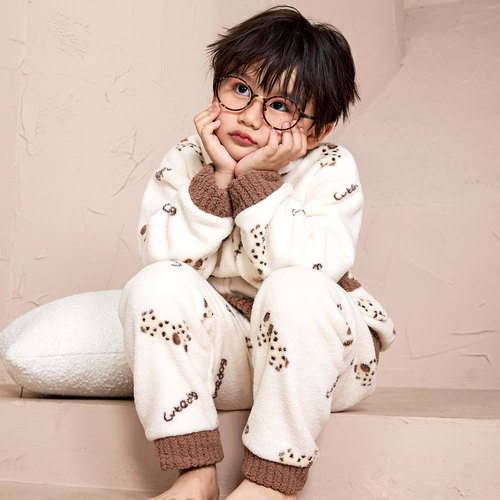 儿童秋季珊瑚绒睡衣/华夏立领