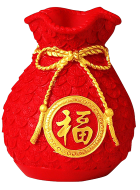 序强树脂福袋插花新中式客厅开业