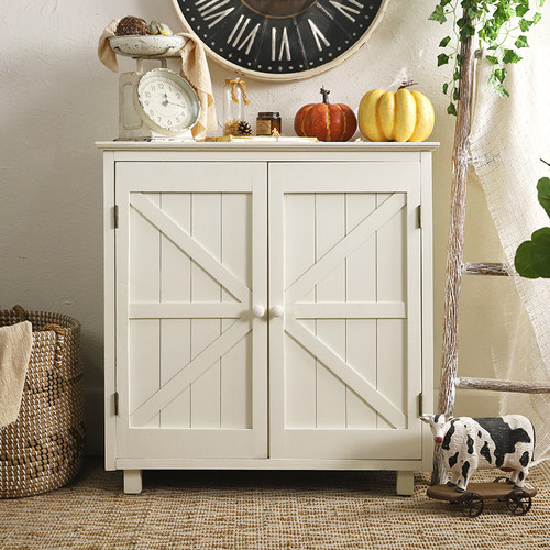 你可居法式收纳柜客厅阳台客厅好看靠墙双开置物柜白色储物柜