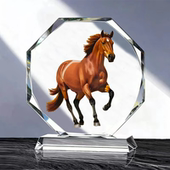马到成功水晶摆件家居客厅酒柜装 饰工艺品桌面摆设开业八骏马摆台