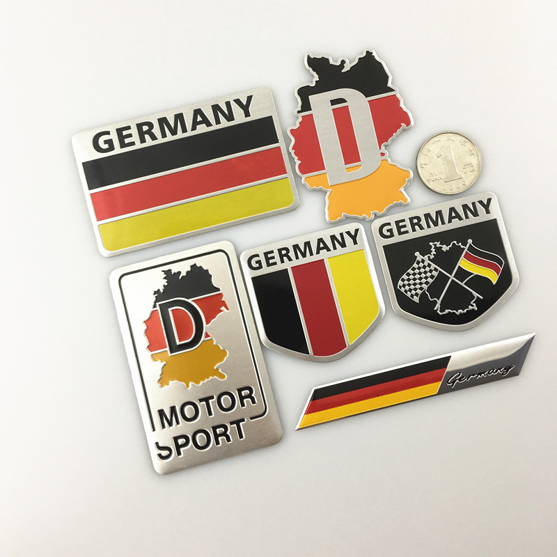 德国大众车标/后备箱/国旗车贴/改装金属标/铝标/汽车贴标/尾标/