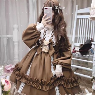 【十字末端】少女长袖秋冬装洛丽塔lolita新款学生日常女仆服装op