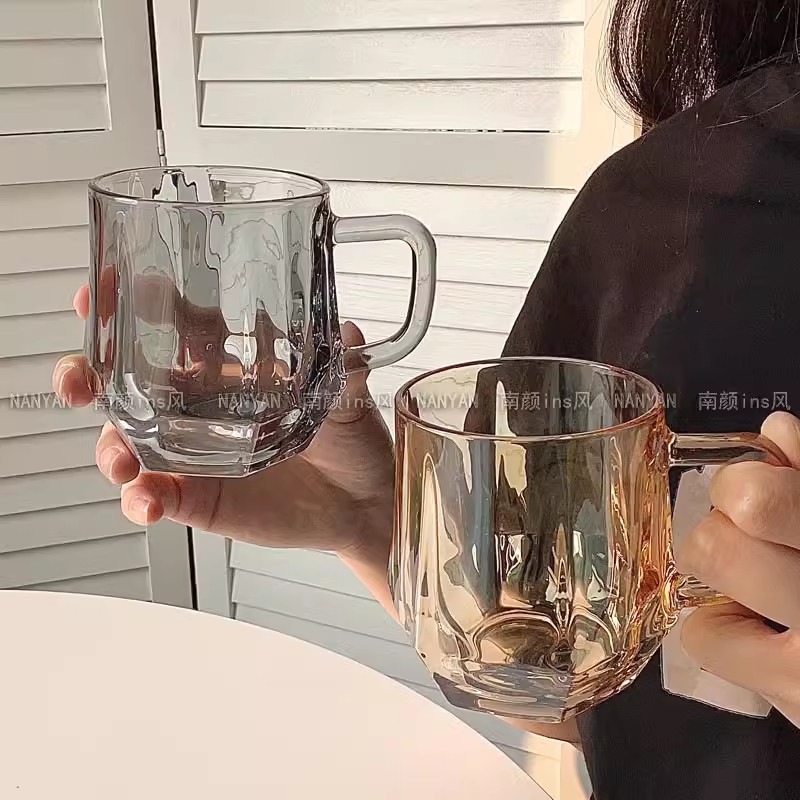 玻璃商用小清新否带把玻璃杯