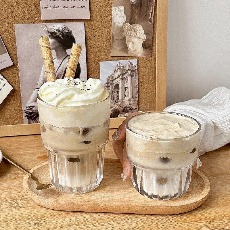 咖啡ins风可叠胖胖杯澳白玻璃杯