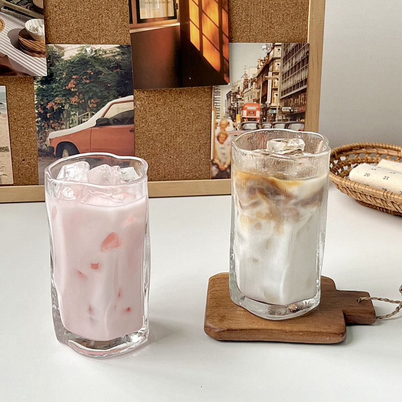 不规则扭扭冰美式拿铁咖啡玻璃杯