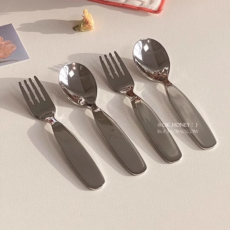 不锈钢勺子辅食304不锈钢加厚