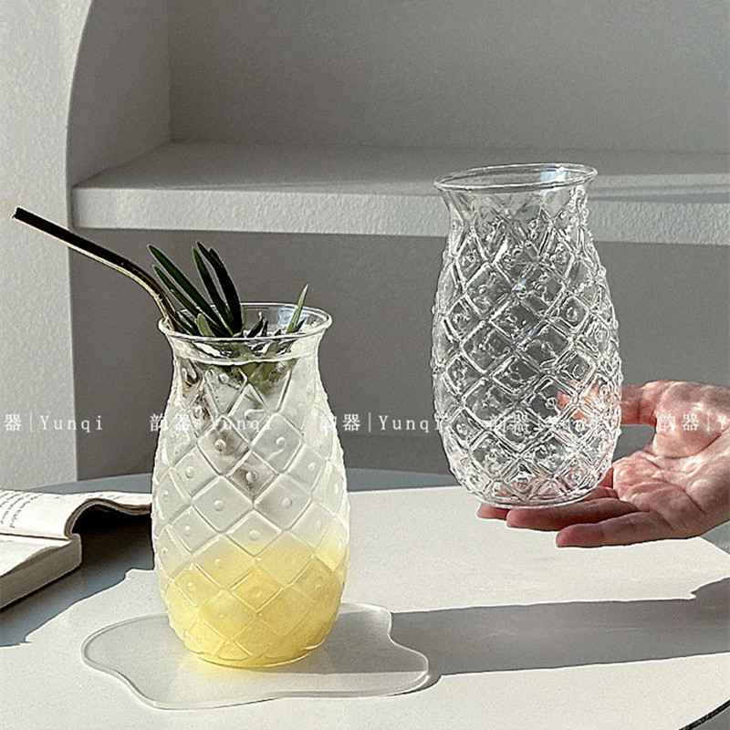 高硼硅玻璃商用耐高温菠萝果汁杯