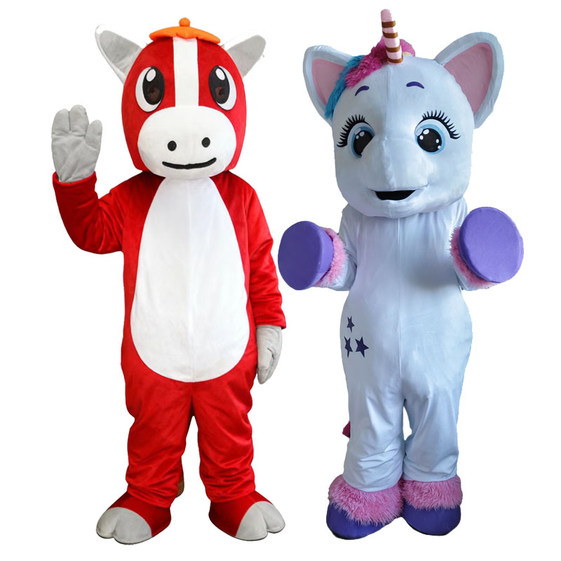 定制彩虹马独角兽卡通人偶服装