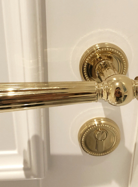 依佰利美式金色门锁轻奢室内法式奶油风房门锁卧室门把手静音门锁