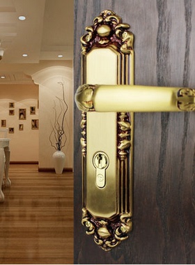 美式铜锁室内门锁卧室房门锁执手锁实木全铜简欧现代美式SM2433