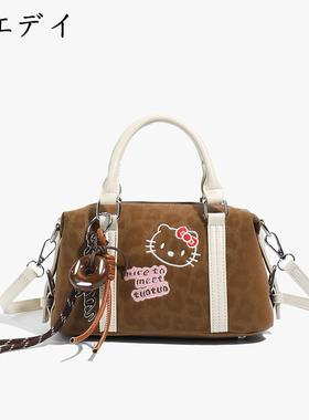 日本hellokitty包包女式2025新款日常通勤百搭斜挎包手提保龄球包