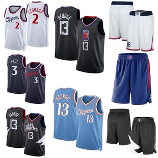 快船队2号伦纳德球衣城市版3号保罗篮球服13号保罗乔治背心球迷版