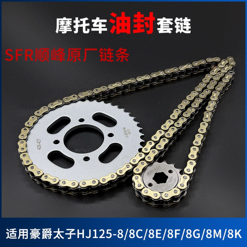 适用豪爵太子HJ125-8C/8E/8F/8M/8K/8F牙盘链条链盘链轮油封套链