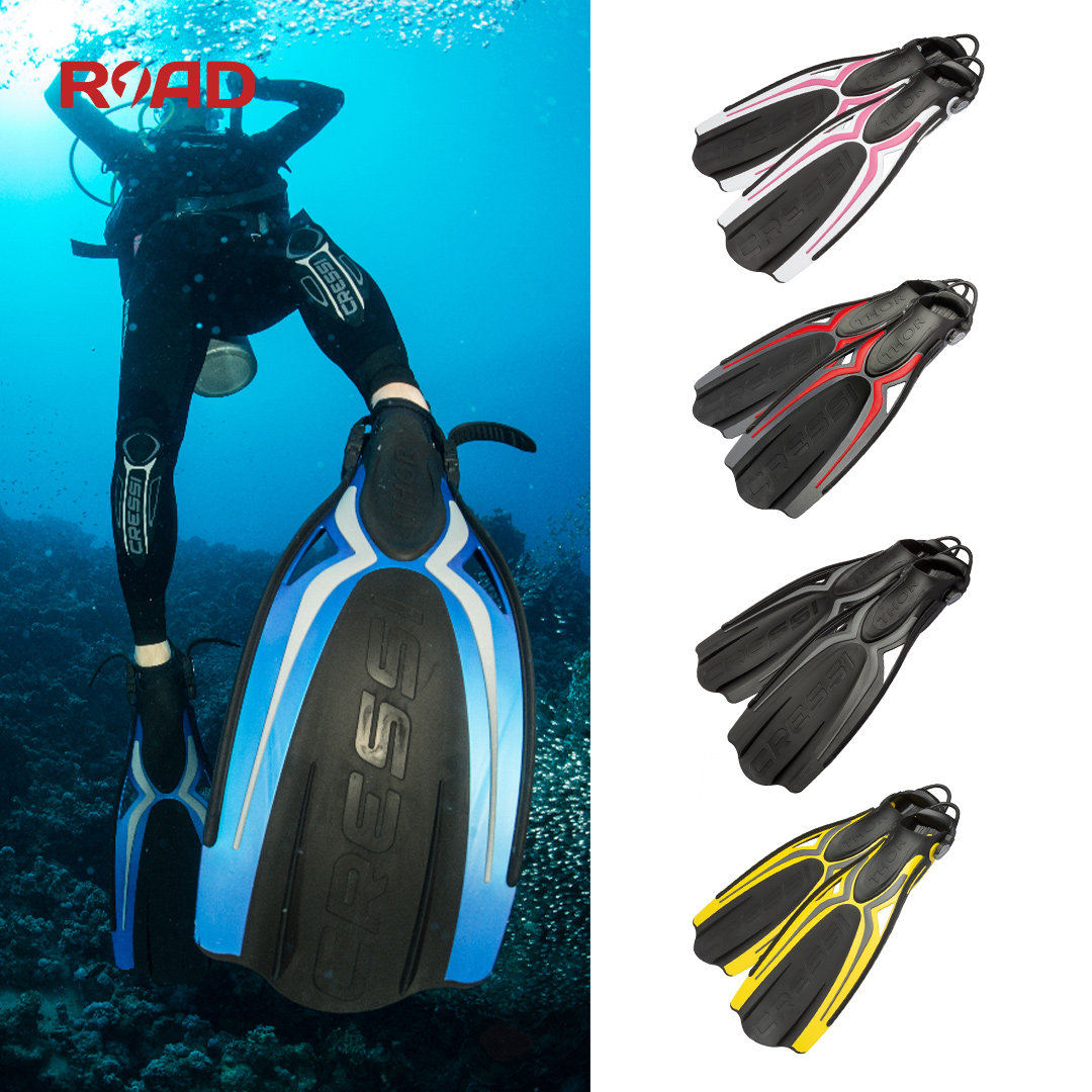 Cressi Thor 潜水脚蹼新设计专业可调弹性带蛙鞋雷神水肺深潜装备