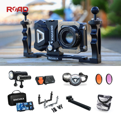 Divevolk防水壳配件滤镜深潜灯微距拍照镜头支架浮力臂潜水手机壳