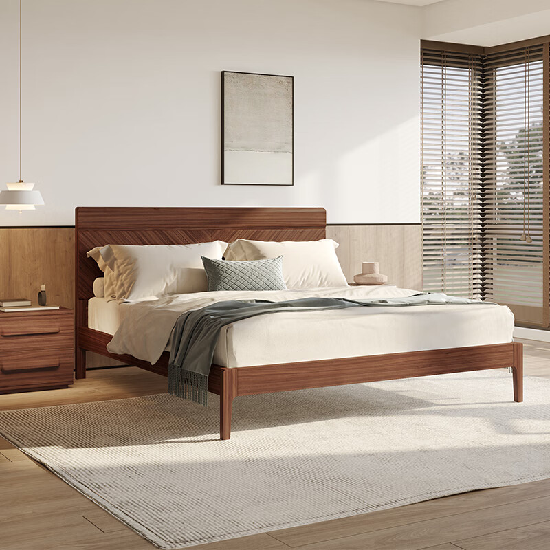 天坛实木床架款高箱款双人床