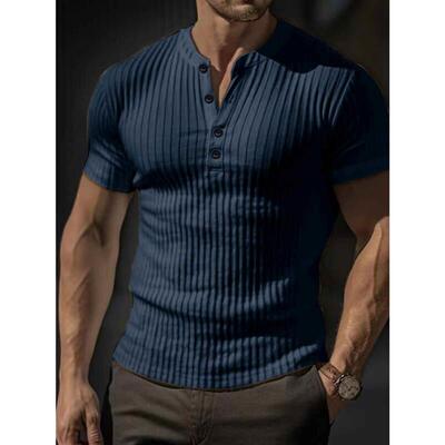 运动短袖t恤弹力美式亨利衫 Short sleeve Tshirt stretch Henry