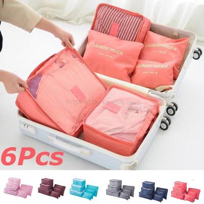 6pcs Travel Organizer Storage Bags Portable Travel Suitcases