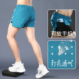 跑步短裤男可放手机夏季马拉松专业速干带内衬运动裤健身训练新款