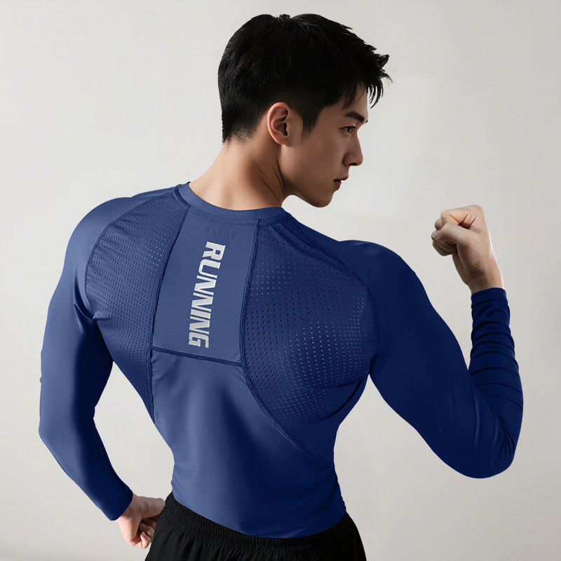 速干紧身衣男无缝健身训练服冬季运动薄款内衣跑步套装高弹打底裤