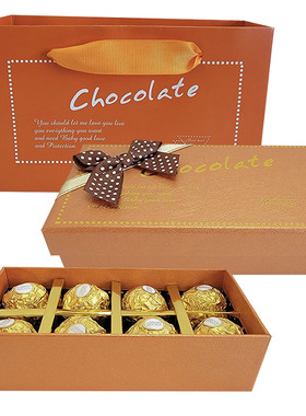费列罗（FERRERO ROCHER）榛果巧克力蝴蝶结礼盒装 巧克力8颗装