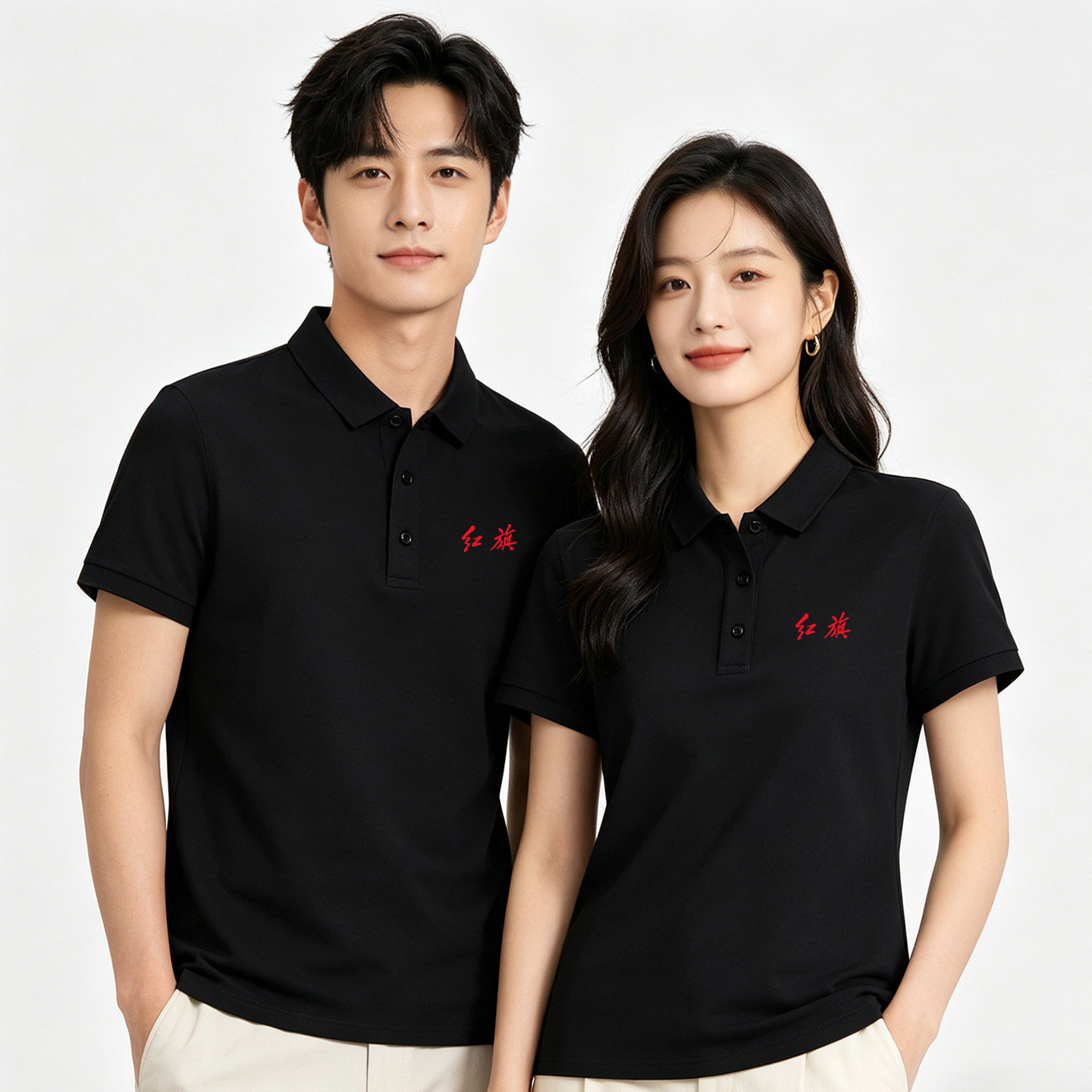 红旗汽车工作服POLO衫短袖夏季
