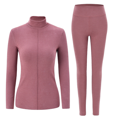 高领双面德绒自发热紧身保暖内衣