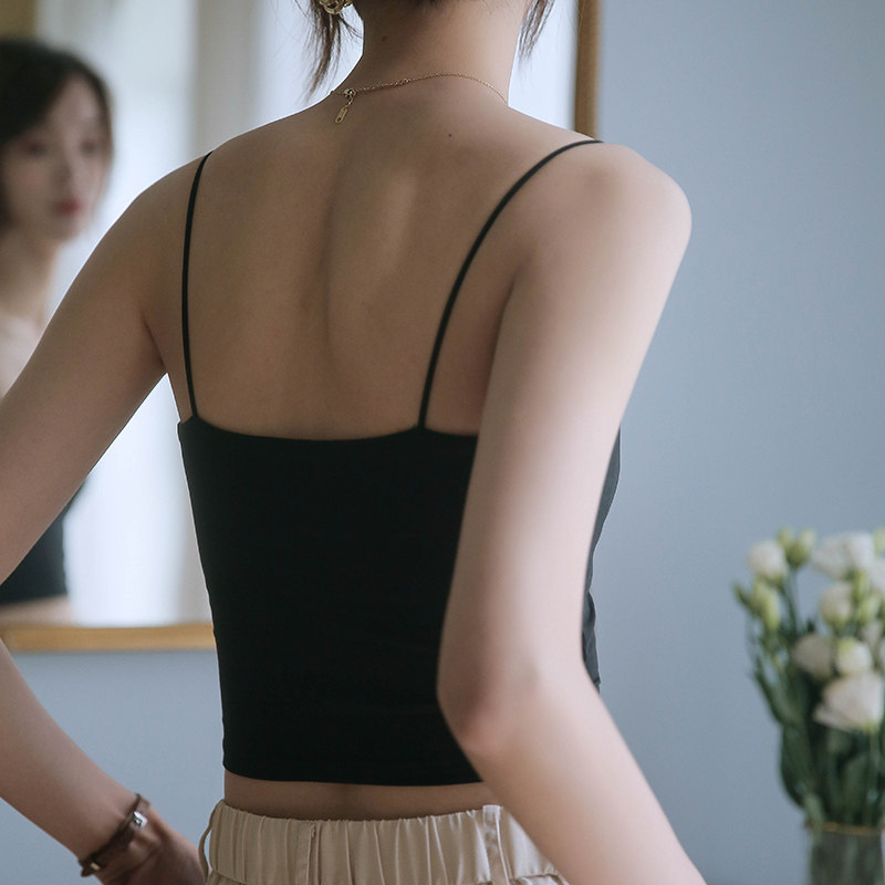 美背一体式内衣细肩带文胸小吊带背心女内搭抹胸裹胸女夏季薄款
