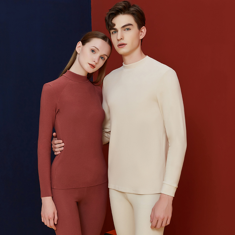 中高领自发热加绒加厚保暖内衣