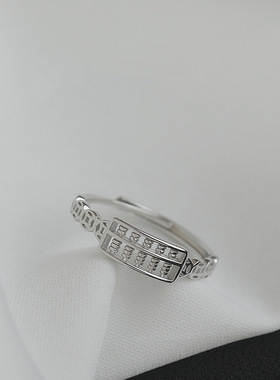 新款算盘钱币戒指女小众设计时尚