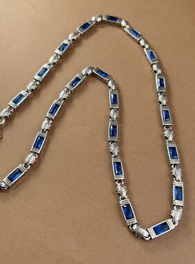 新款重工土耳其风格唐草纹镶石项链宽5mm男女大方厂家直销
