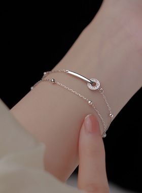 双层圆环手链女小众设计感时尚in