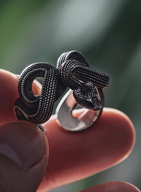 镀925银新品新款蛇戒指十二生肖