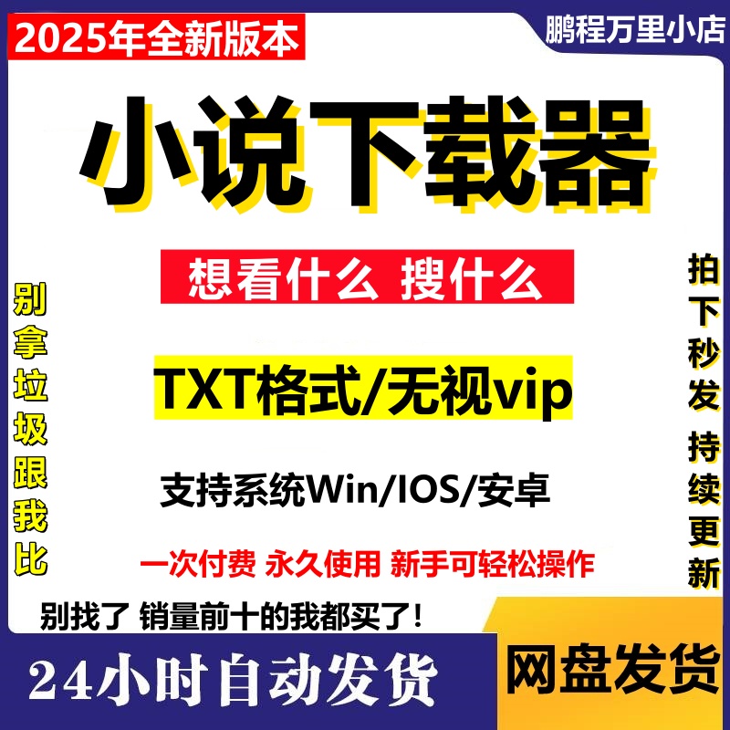 网络小说下载免费工具txt文档win电脑番茄/起点/七猫/笔趣阁小说