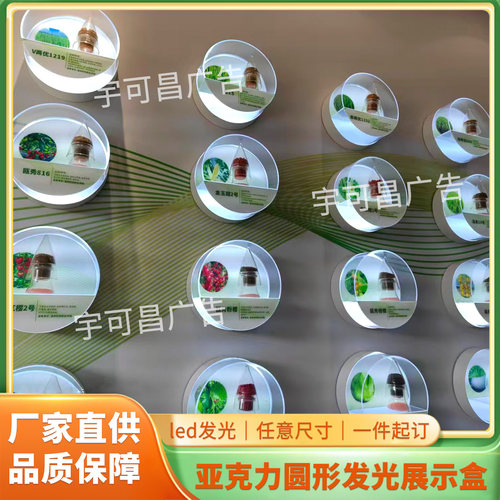 亚克力圆形壁挂挂墙发光展示盒