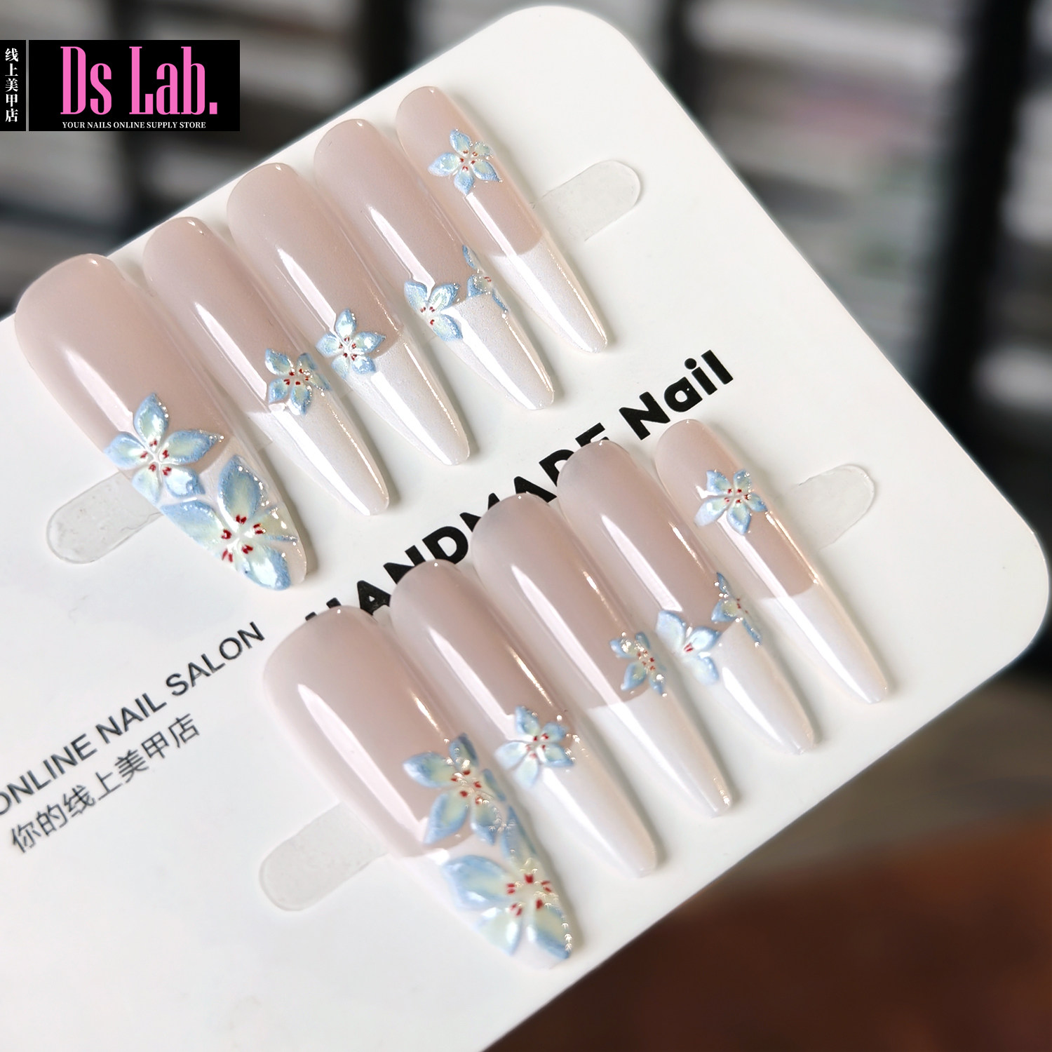 高智感手绘浮雕中式花卉穿戴甲 原创美甲法式肤合长尖形旗袍美甲,彩妆/香水/美妆工具,穿戴甲/甲片,淘宝优惠券,粉丝福利购,淘宝优惠卷