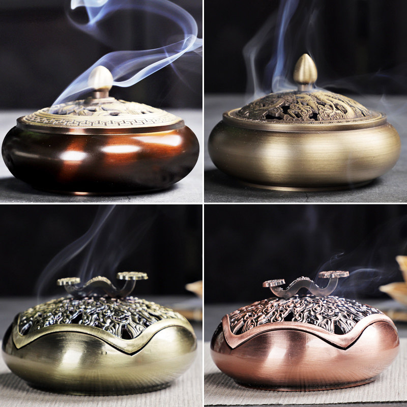 铜香炉家用室内盘香炉香薰炉仿古檀香炉熏香炉供佛熏香摆件,洗护清洁剂/卫生巾/纸/香薰,香薰香料,淘宝优惠券,粉丝福利购,淘宝优惠卷