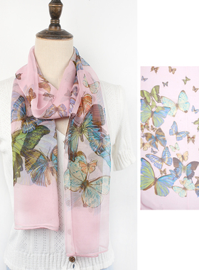 53*173CM真丝乔其纱长巾26.8/条，花色任选两条包邮微瑕备注编号