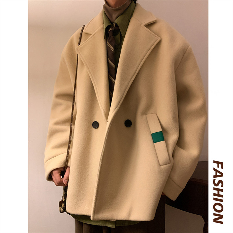 高街?排?毛?大衣男秋冬季衣服短款西?外套??大?小香??克