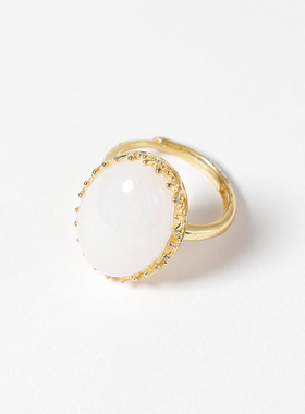 【爱华尚珠宝 双十一专场】玉润欢喜·和田玉蛋面戒指