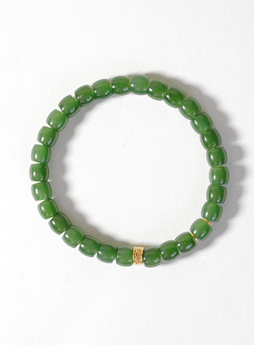 18K金碧玉直切手串