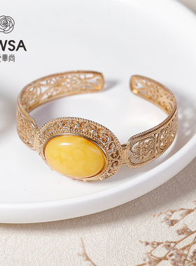 繁花似锦蜜蜡手镯